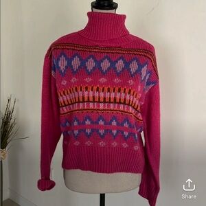 NWT medium or large pink turtle neck sweater no comment